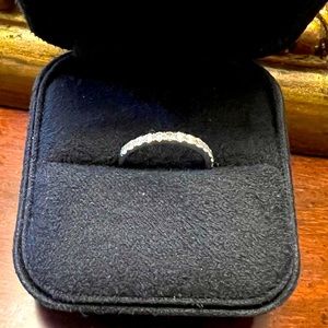 I love dainty rings !  1/2ct white gold diamond ring compliments any size hand.